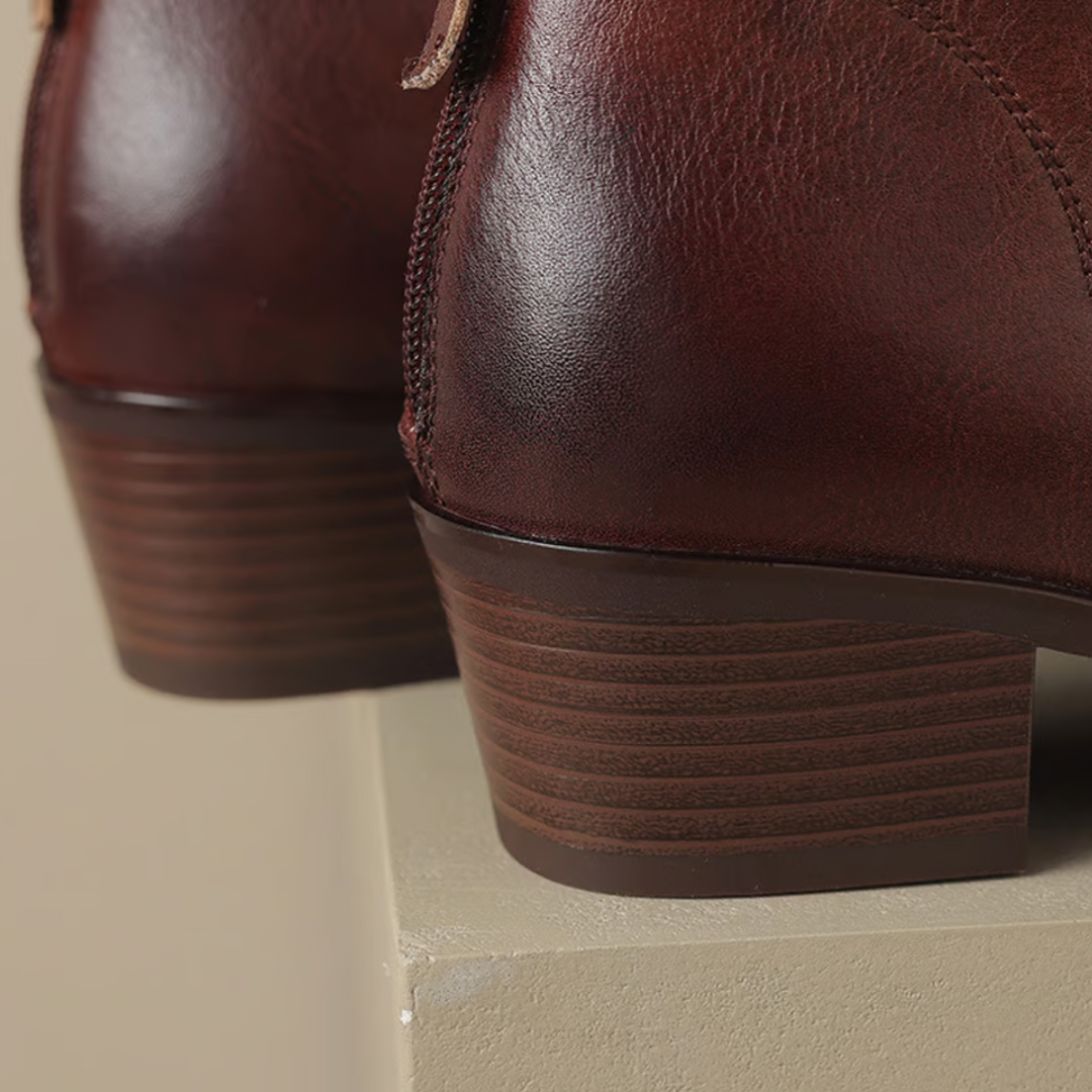 Carmelle – Low Heel Luxury Ankle Boots
