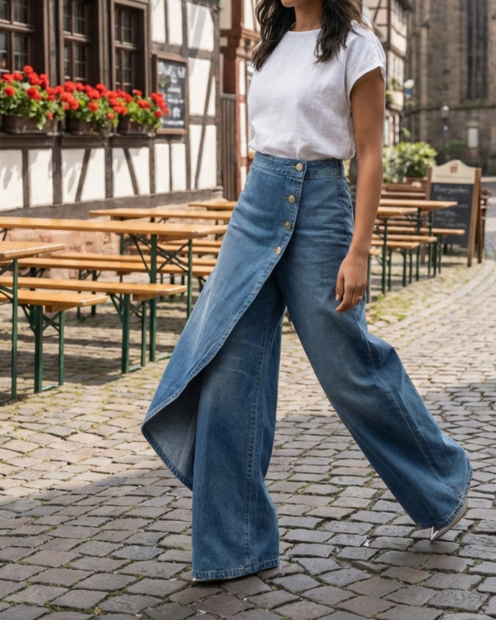 Vivienne - Slim Wrap Denim Jeans with Stretch