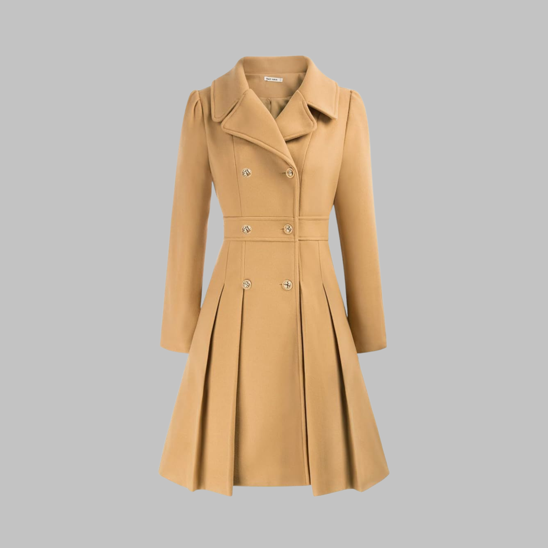 Dami | Women's Classy Double Button Long Sleeve Coat