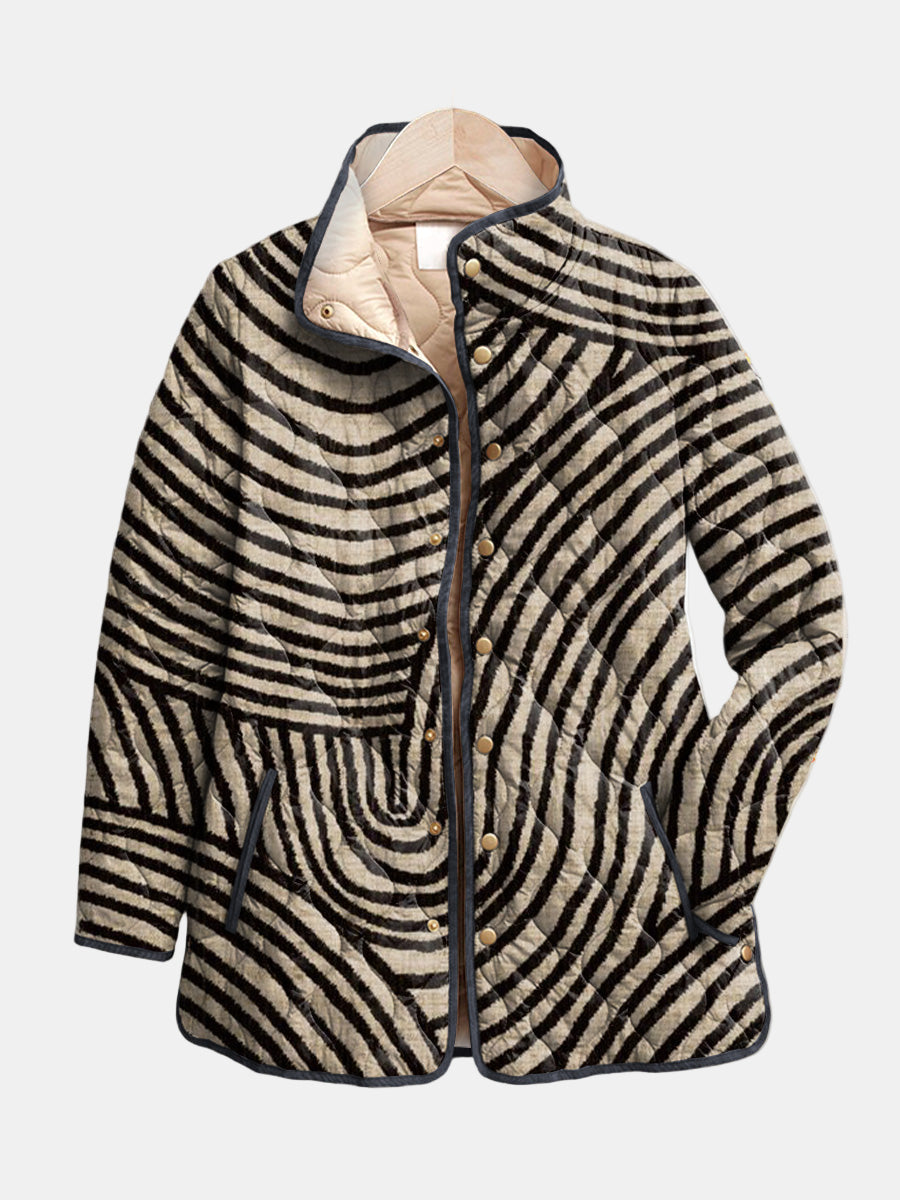 Fern | Women's Vintage-Inspired Quilted Jacket with Circle Design