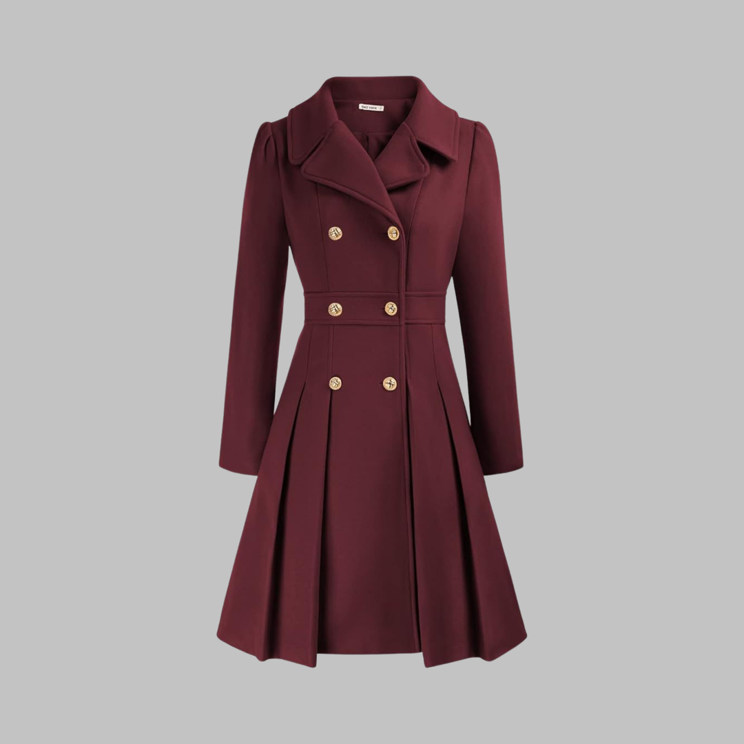 Dami | Women's Classy Double Button Long Sleeve Coat