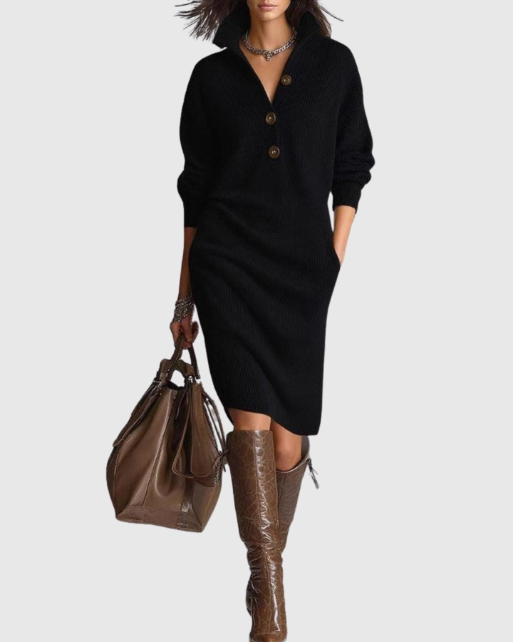 Arianell | Women's Pure Wool Winter Knit Midi Dress