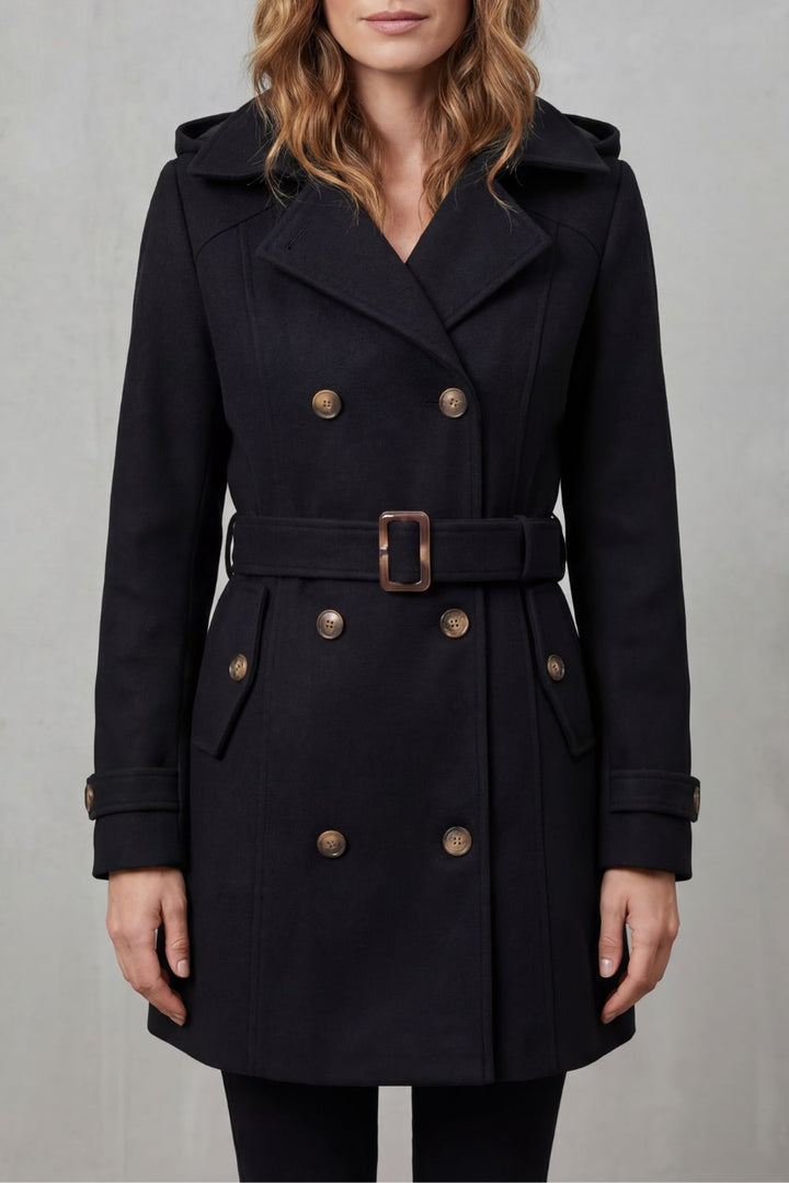 Solivane | Women's Tailored Elegance Hooded Trench Coat