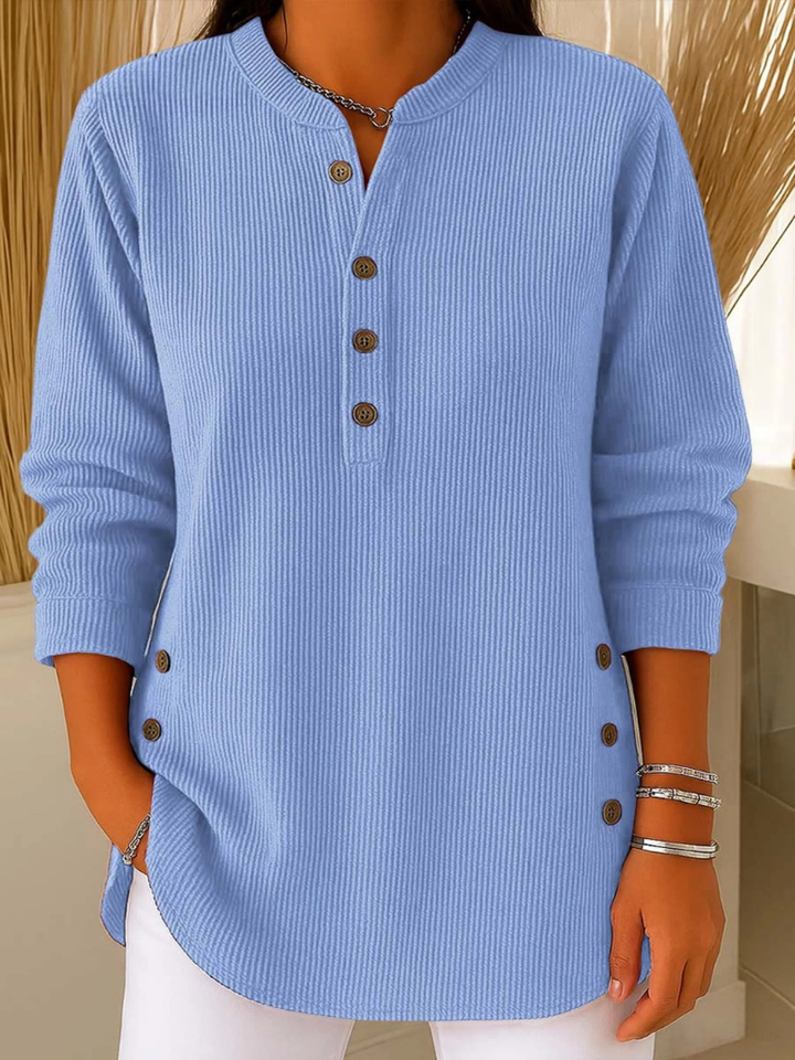 Neva Button-Front Henley Tunic