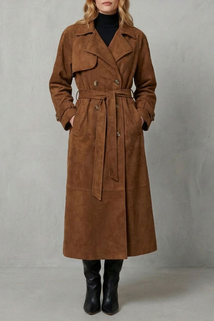 Velloré | Women's Suede Elegance Trench Coat