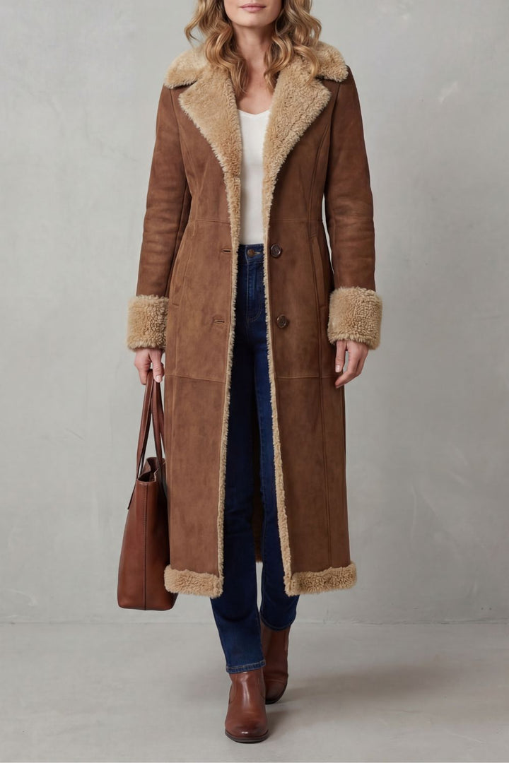 Selvion | Women's Shearling-lined Silhouette Long Winter Coat
