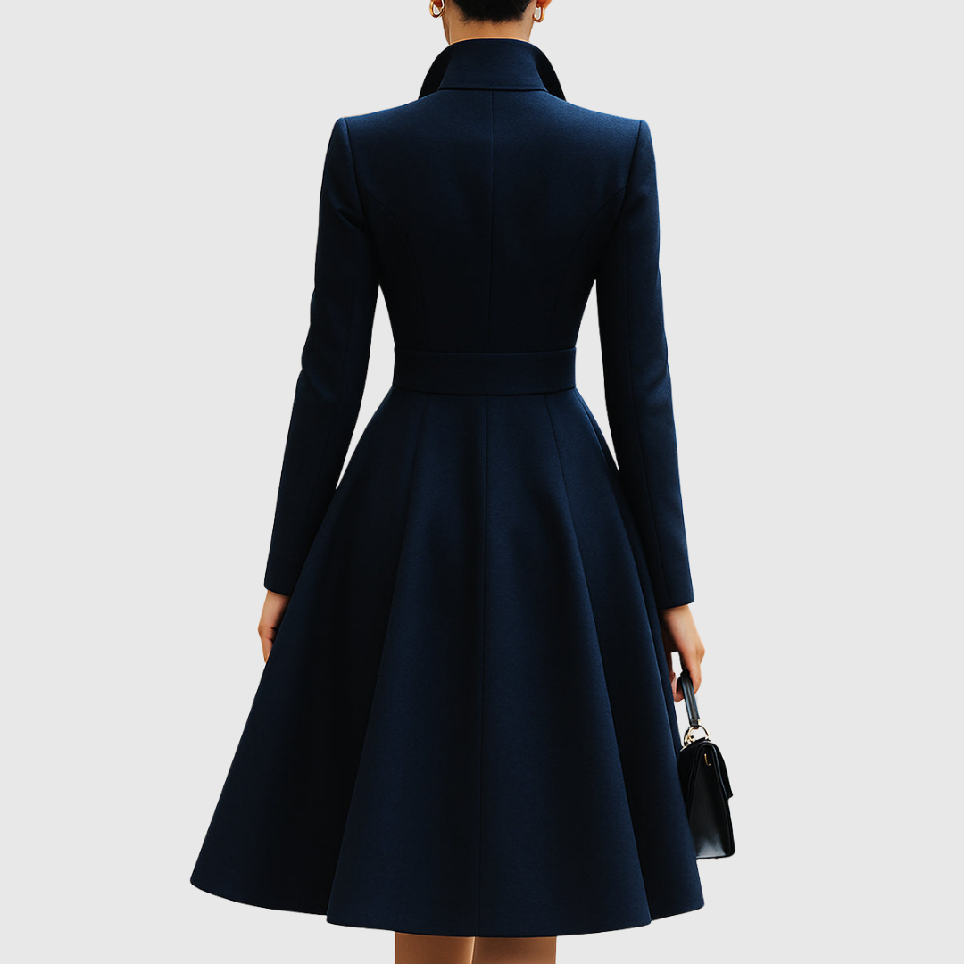 Eleanor | Women's Navy Tailored Fit Coat Dress
