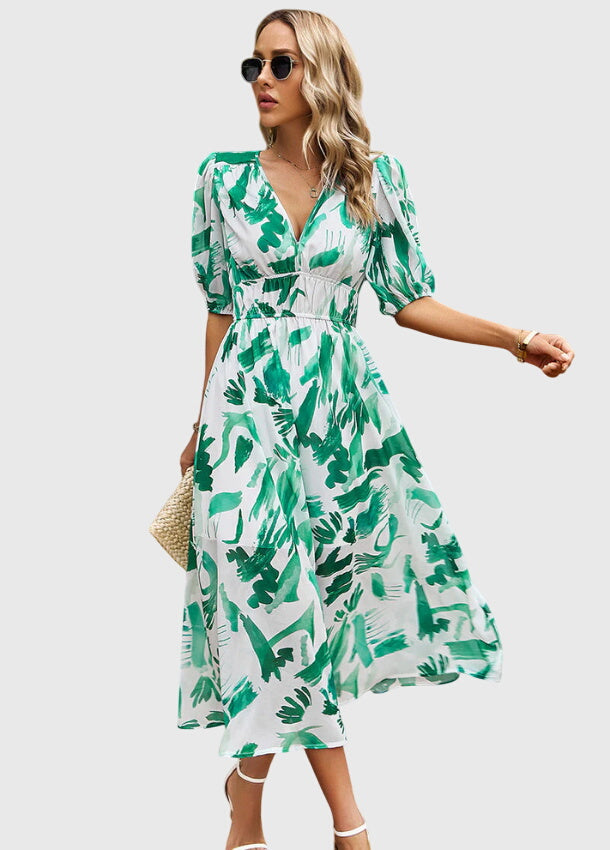 Merlin | Women's Flattering Floral Midi Dress