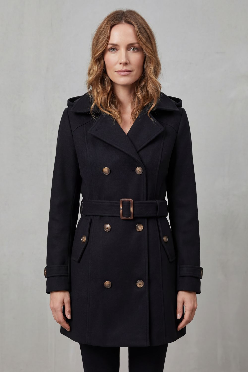 Solivane | Women's Tailored Elegance Hooded Trench Coat