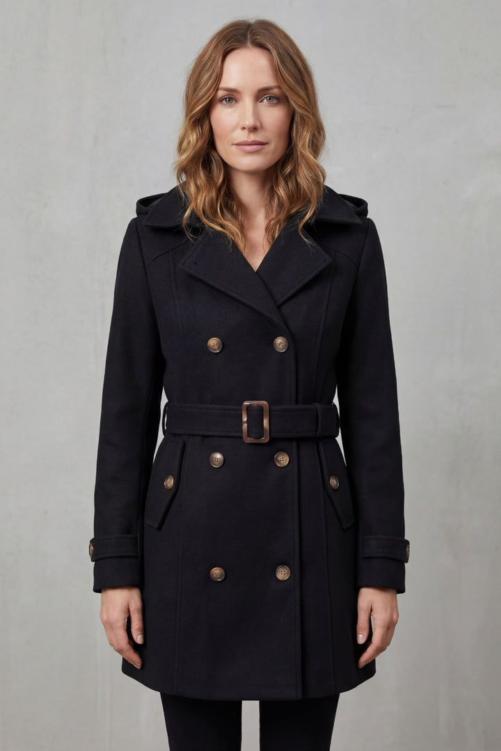 Solivane | Women's Tailored Elegance Hooded Trench Coat