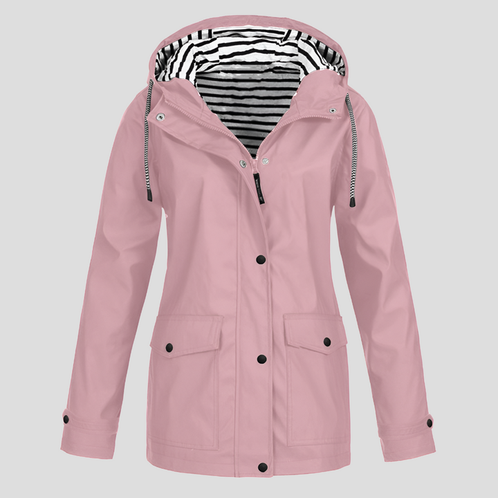 Maureen | Women's Waterproof Hooded Raincoat with Zip Closure