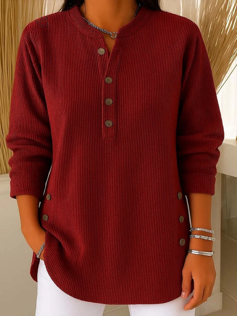 Neva Button-Front Henley Tunic