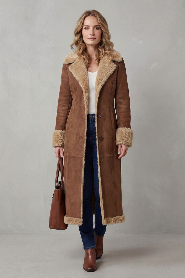 Selvion | Women's Shearling-lined Silhouette Long Winter Coat