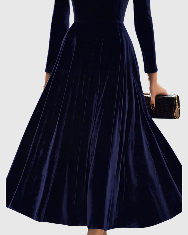 Sibella | Women's Navy Long-Sleeve Midi Dress