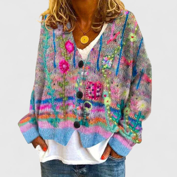 Sophie | Colorful Button Knit Cardigan