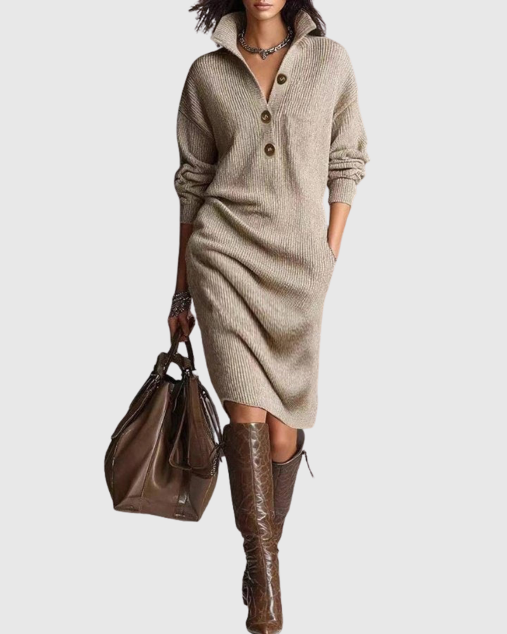Arianell | Women's Pure Wool Winter Knit Midi Dress