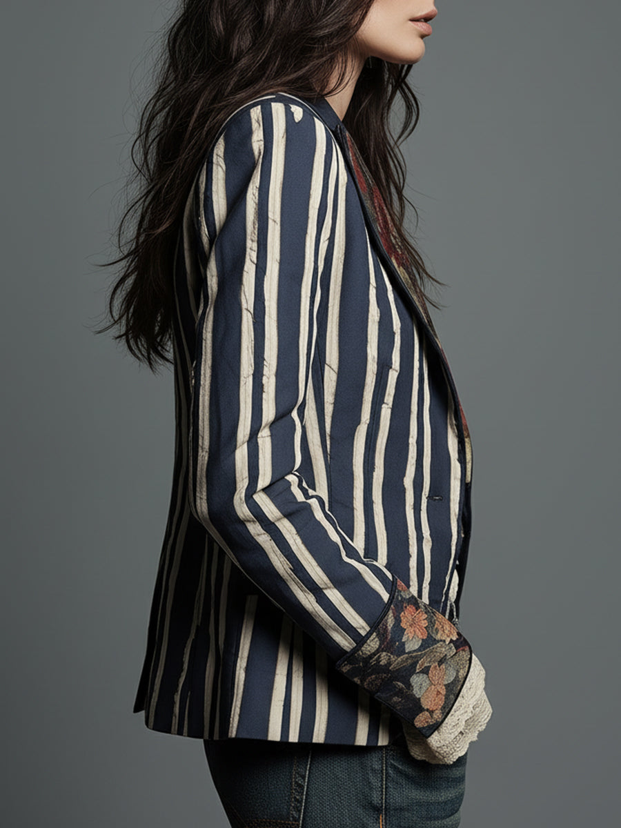 Bohemian Striped Blazer