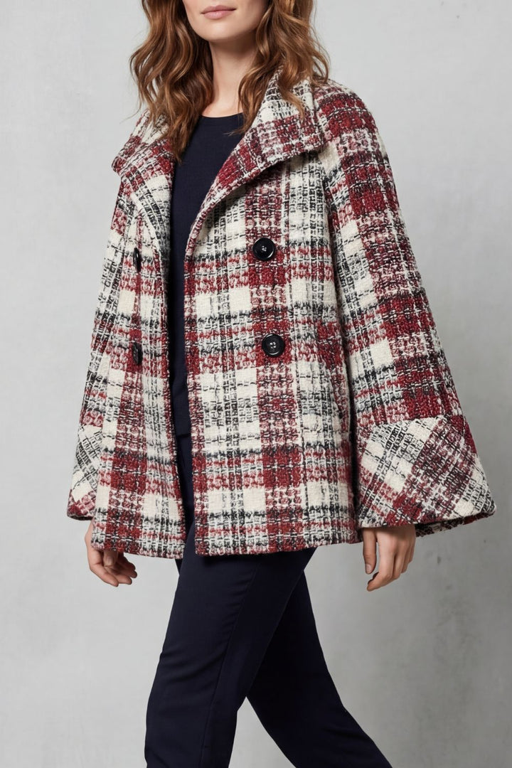 Rosélle | Women's Vintage Check Flair Wool Cape Coat