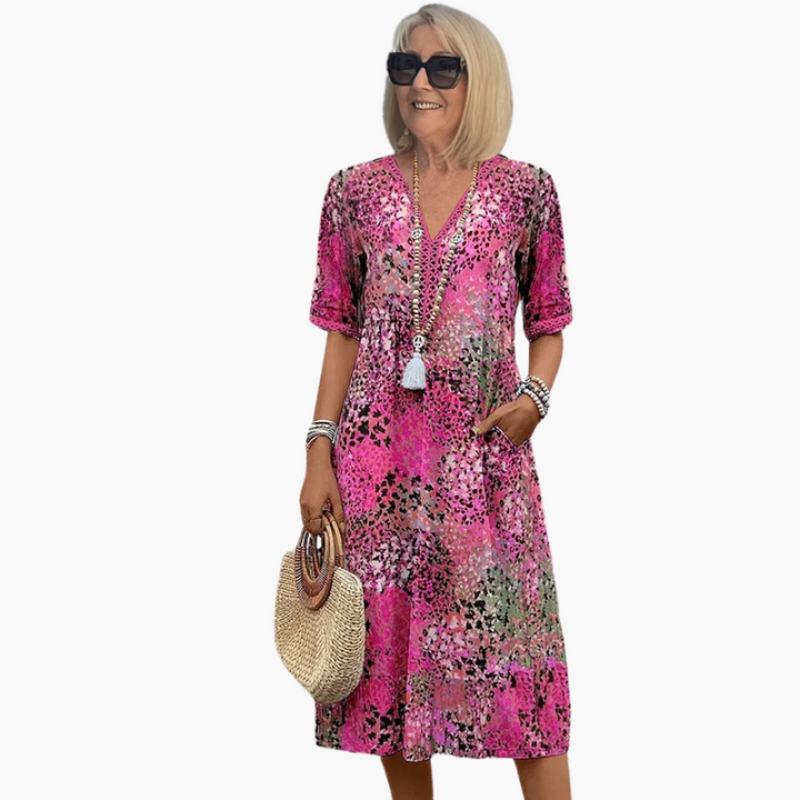 Lily | Vibrant Midi Dress with Pockets