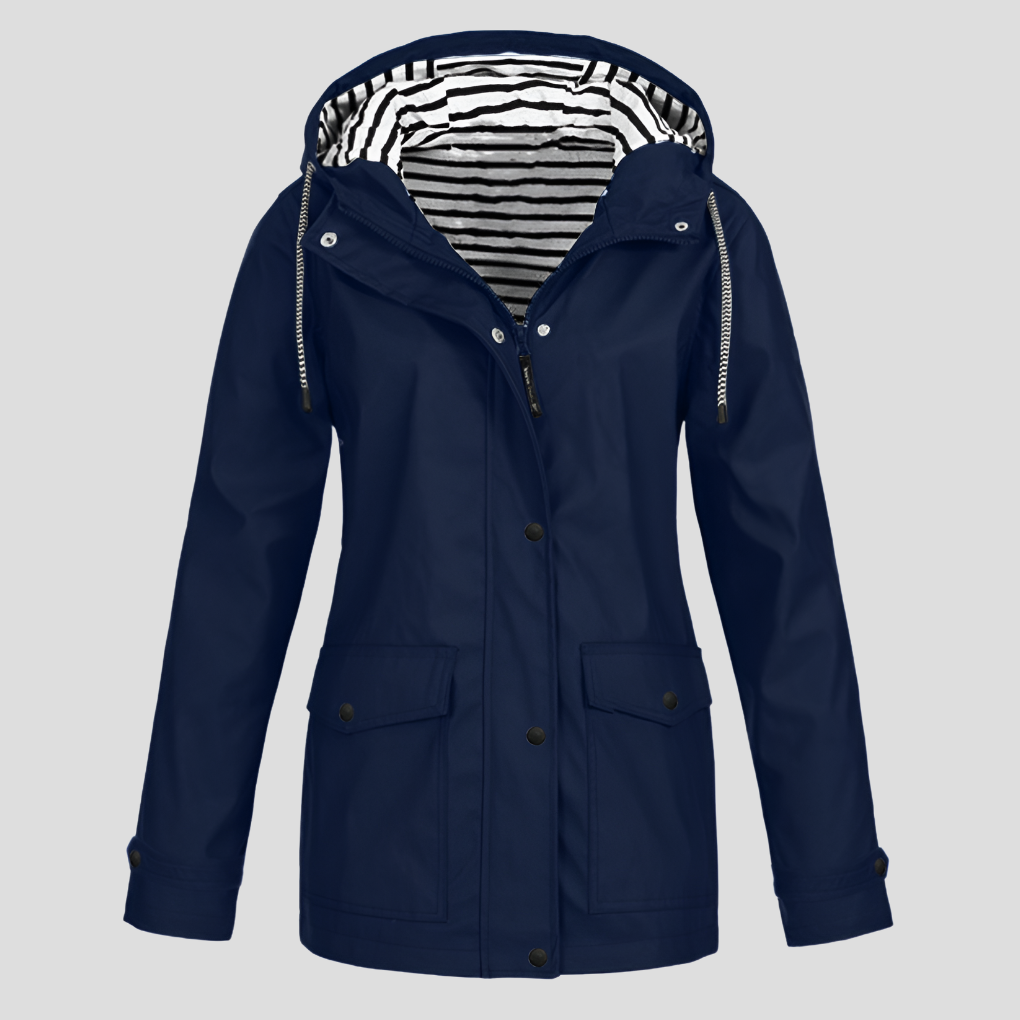 Maureen | Women's Waterproof Hooded Raincoat with Zip Closure
