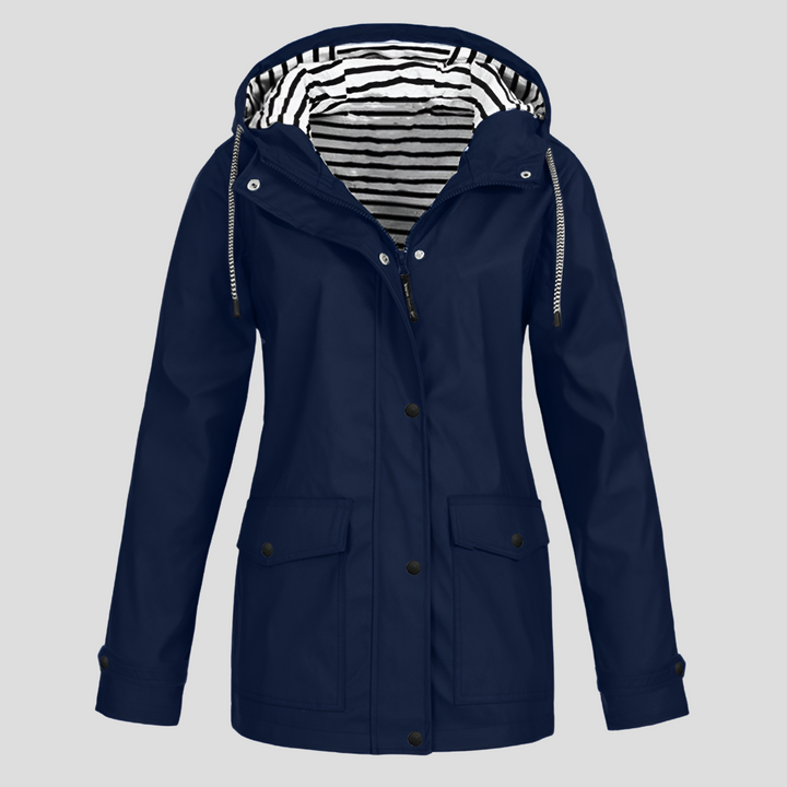 Maureen | Women's Waterproof Hooded Raincoat with Zip Closure