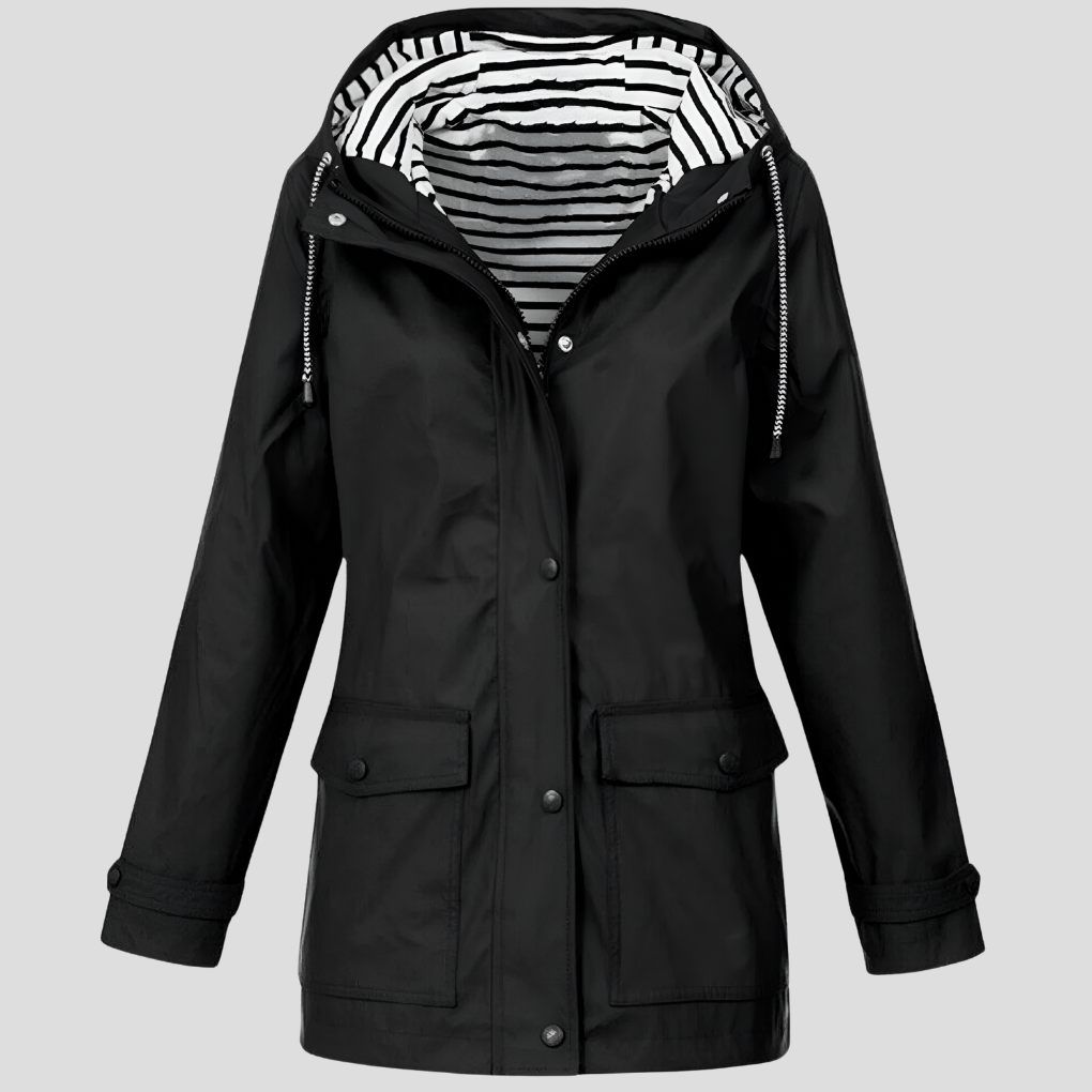 Maureen | Women's Waterproof Hooded Raincoat with Zip Closure