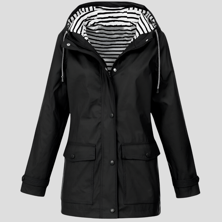 Maureen | Women's Waterproof Hooded Raincoat with Zip Closure