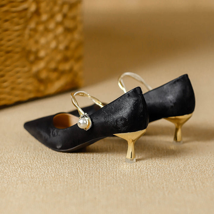 Karsyn - Vintage Pearl Kitten Heels