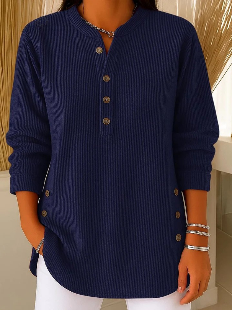Neva Button-Front Henley Tunic