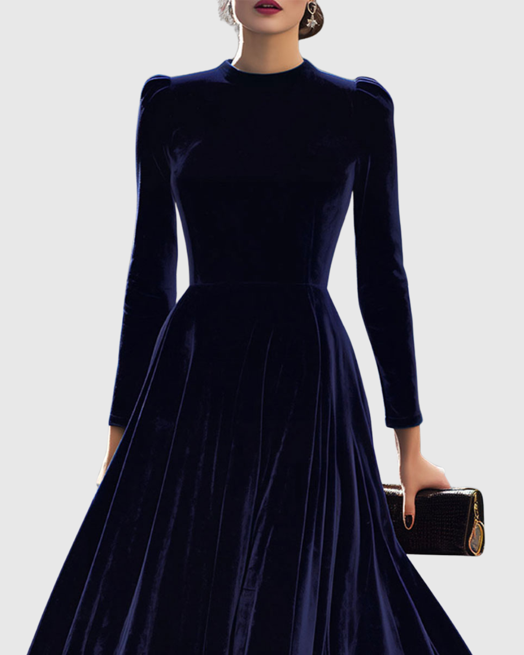 Sibella | Women's Navy Long-Sleeve Midi Dress