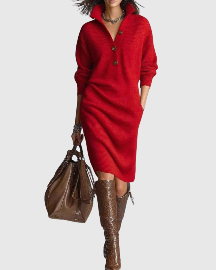 Arianell | Women's Pure Wool Winter Knit Midi Dress