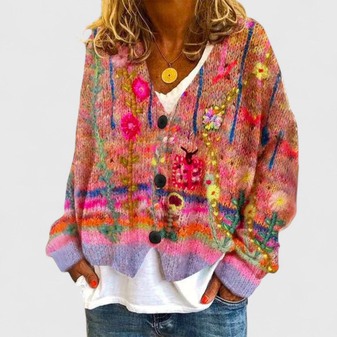 Sophie | Colorful Button Knit Cardigan