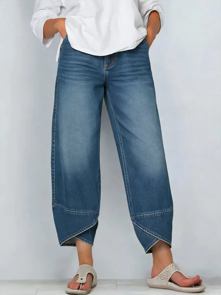 Ophelia - Cross Print Cotton Jeans