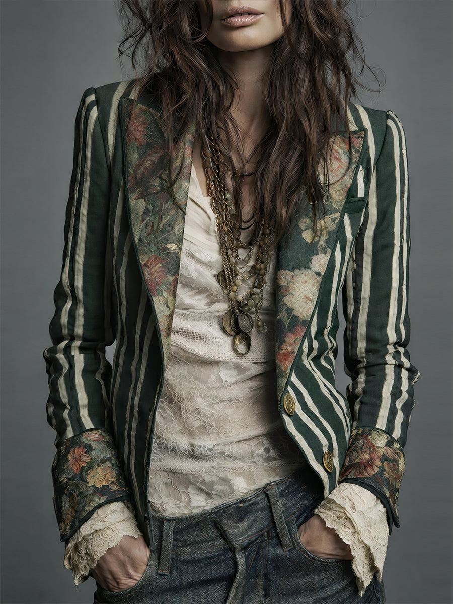 Bohemian Striped Blazer
