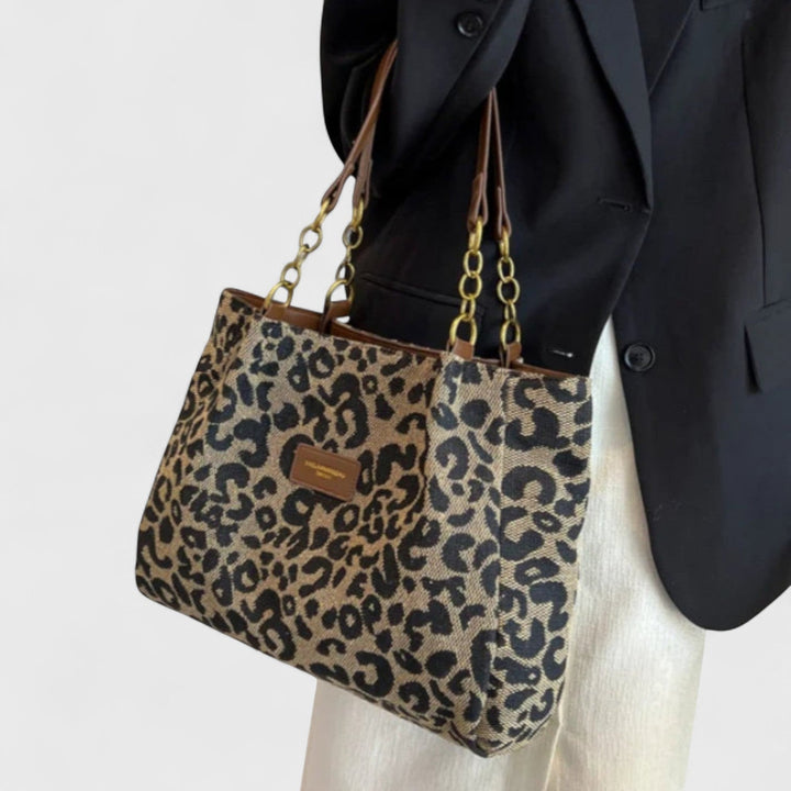 Klara - Leopard Print Canvas Tote
