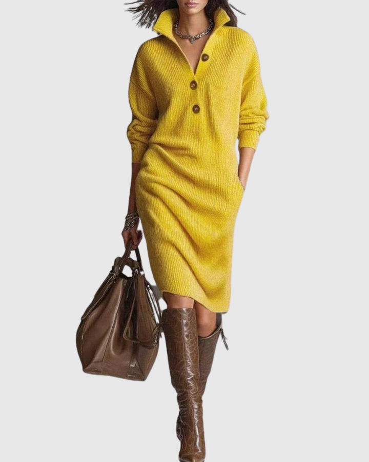Arianell | Women's Pure Wool Winter Knit Midi Dress