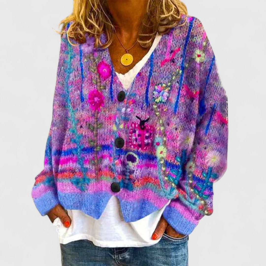 Sophie | Colorful Button Knit Cardigan