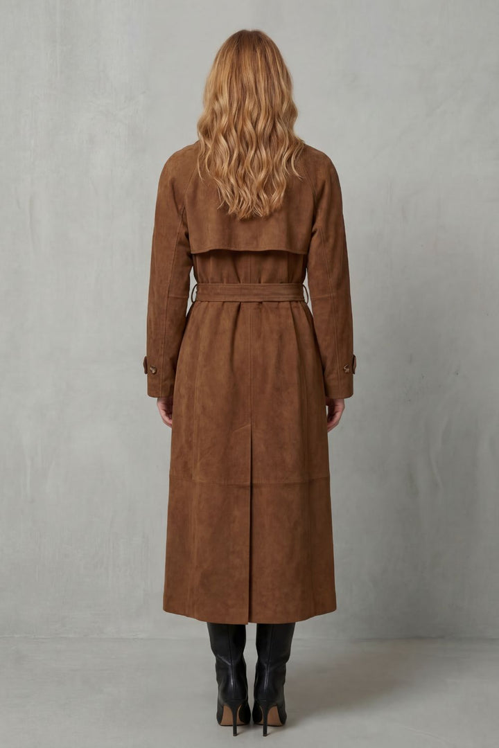 Velloré | Women's Suede Elegance Trench Coat