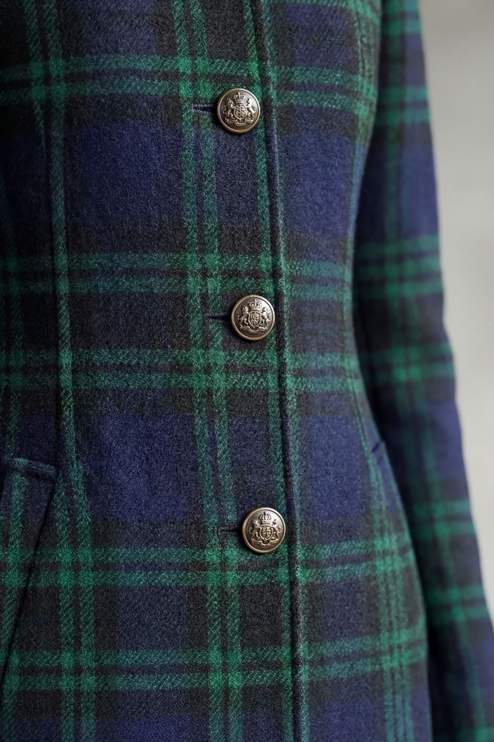 Rowleigh | Women's Highland Check Silhouette Wool Blend Coat