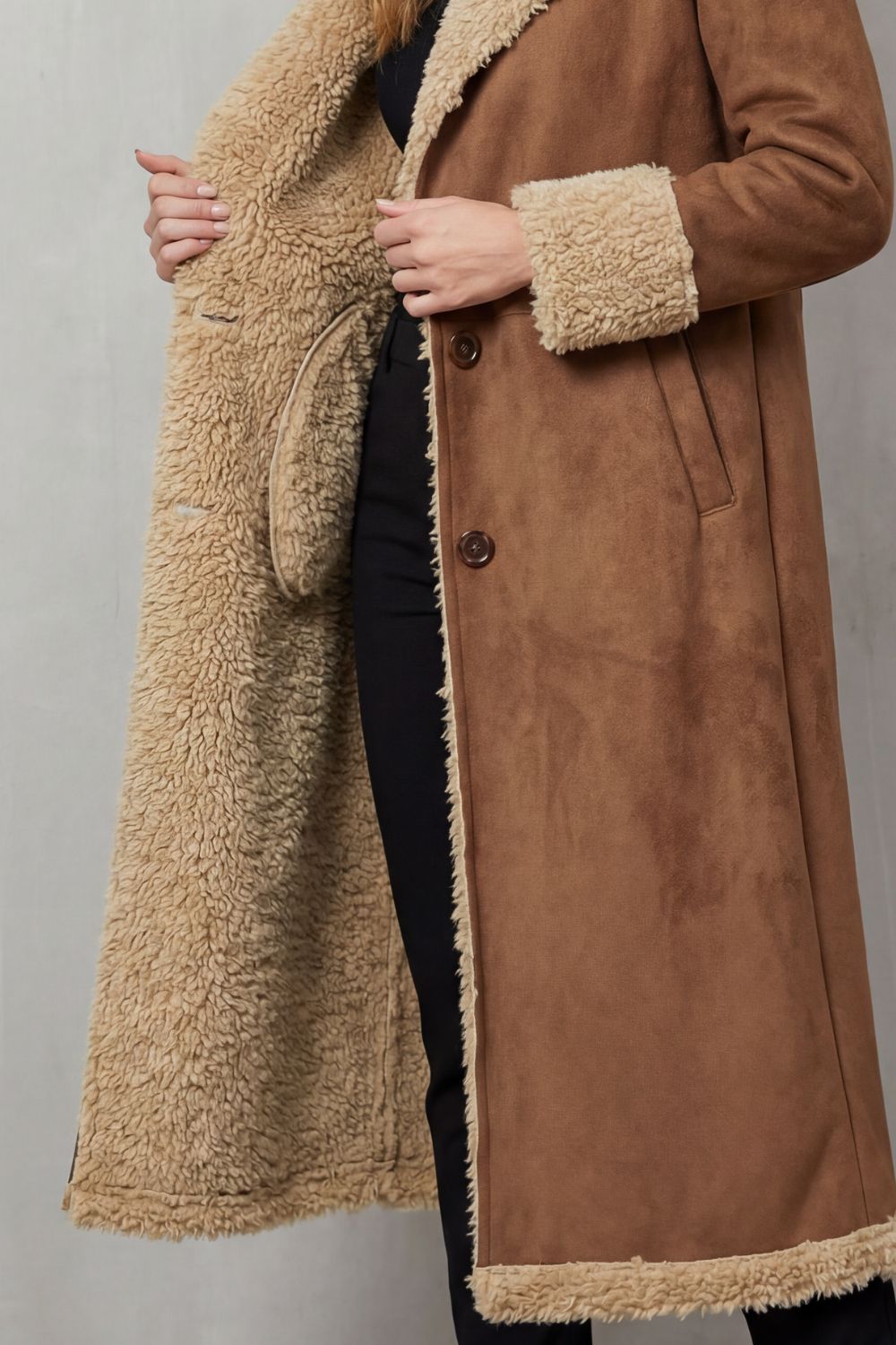 Selvion | Women's Shearling-lined Silhouette Long Winter Coat