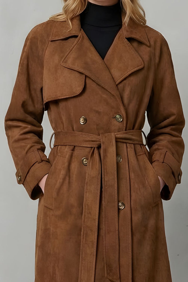 Velloré | Women's Suede Elegance Trench Coat