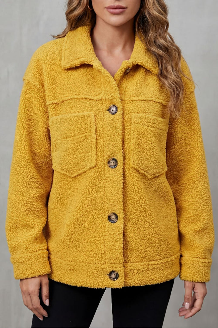 Floretta | Women's Textured Fleece Style Button-up Jacket