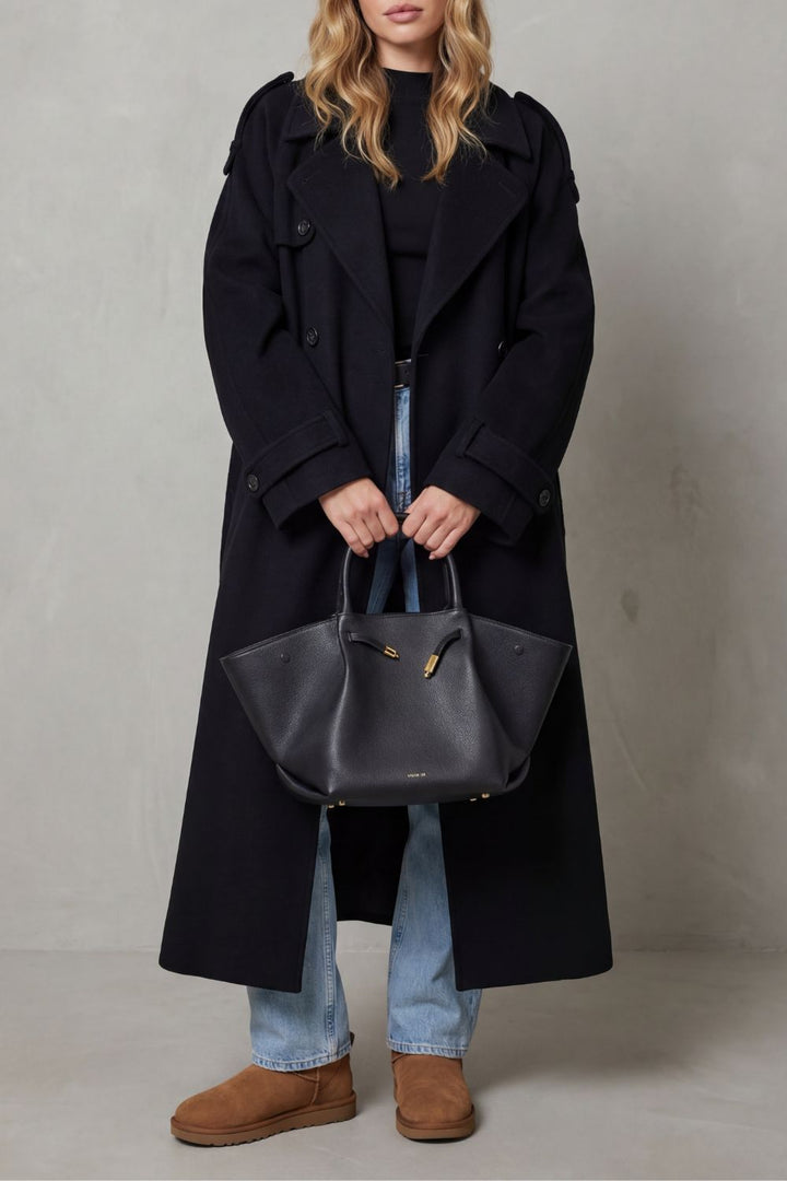 Noirvaine | Women's Oversized Silhouette Wool Trench Coat