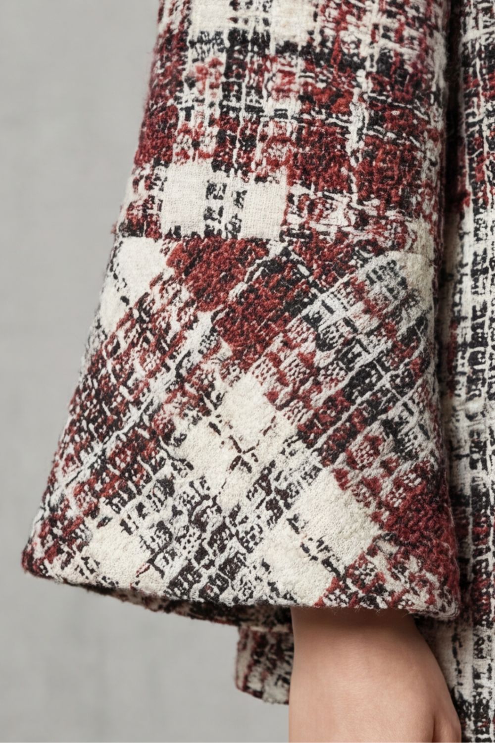 Rosélle | Women's Vintage Check Flair Wool Cape Coat