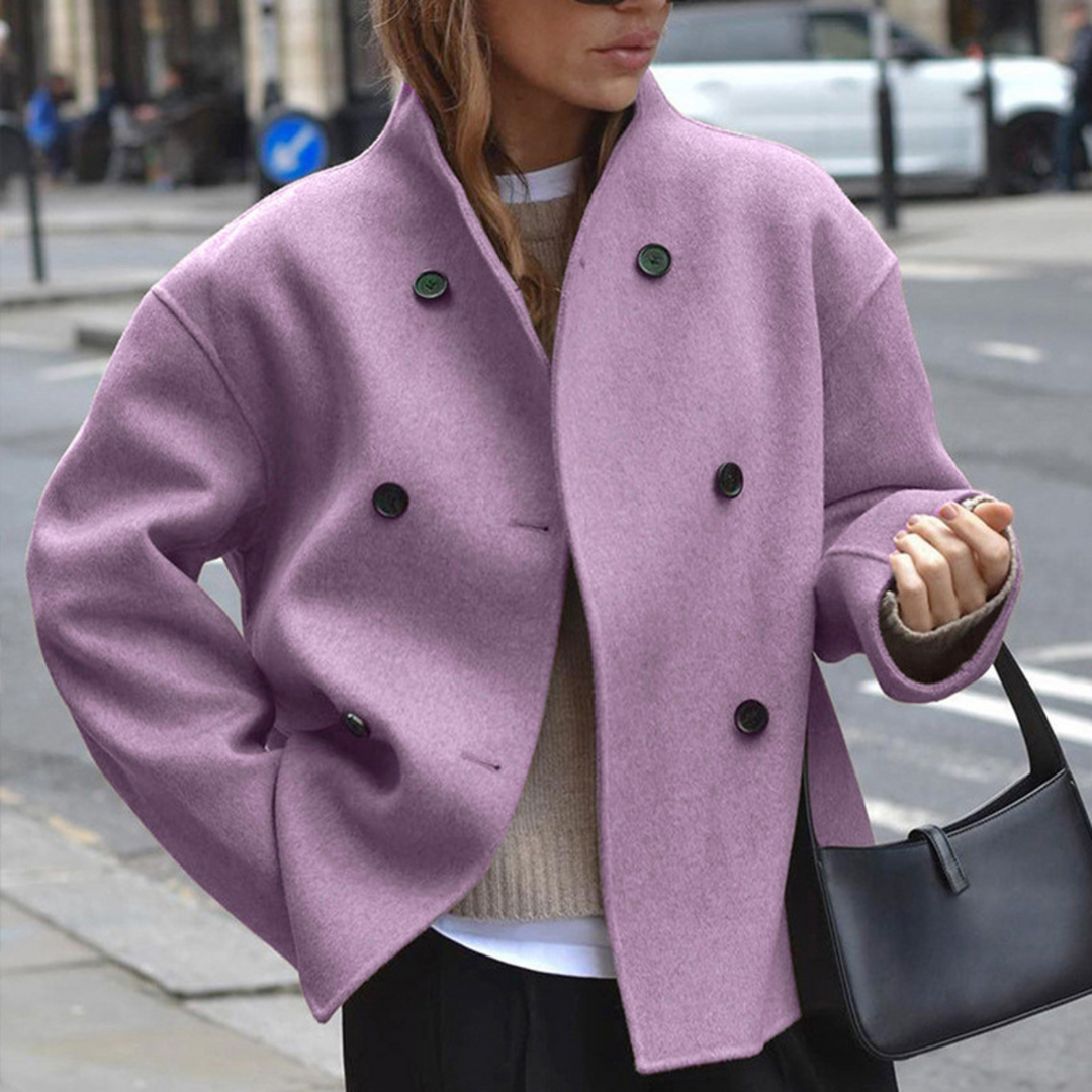 Bini | Women's Cozy Long Sleeve Stand Collar Coat