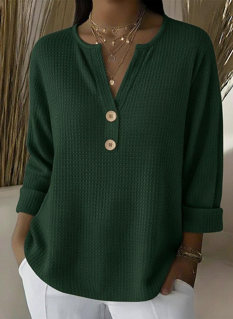 Lucinda Button-Front Henley Top