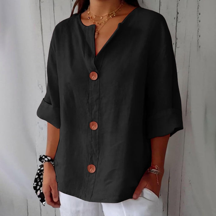 Nara – Relaxed Linen Blouse for Timeless Elegance