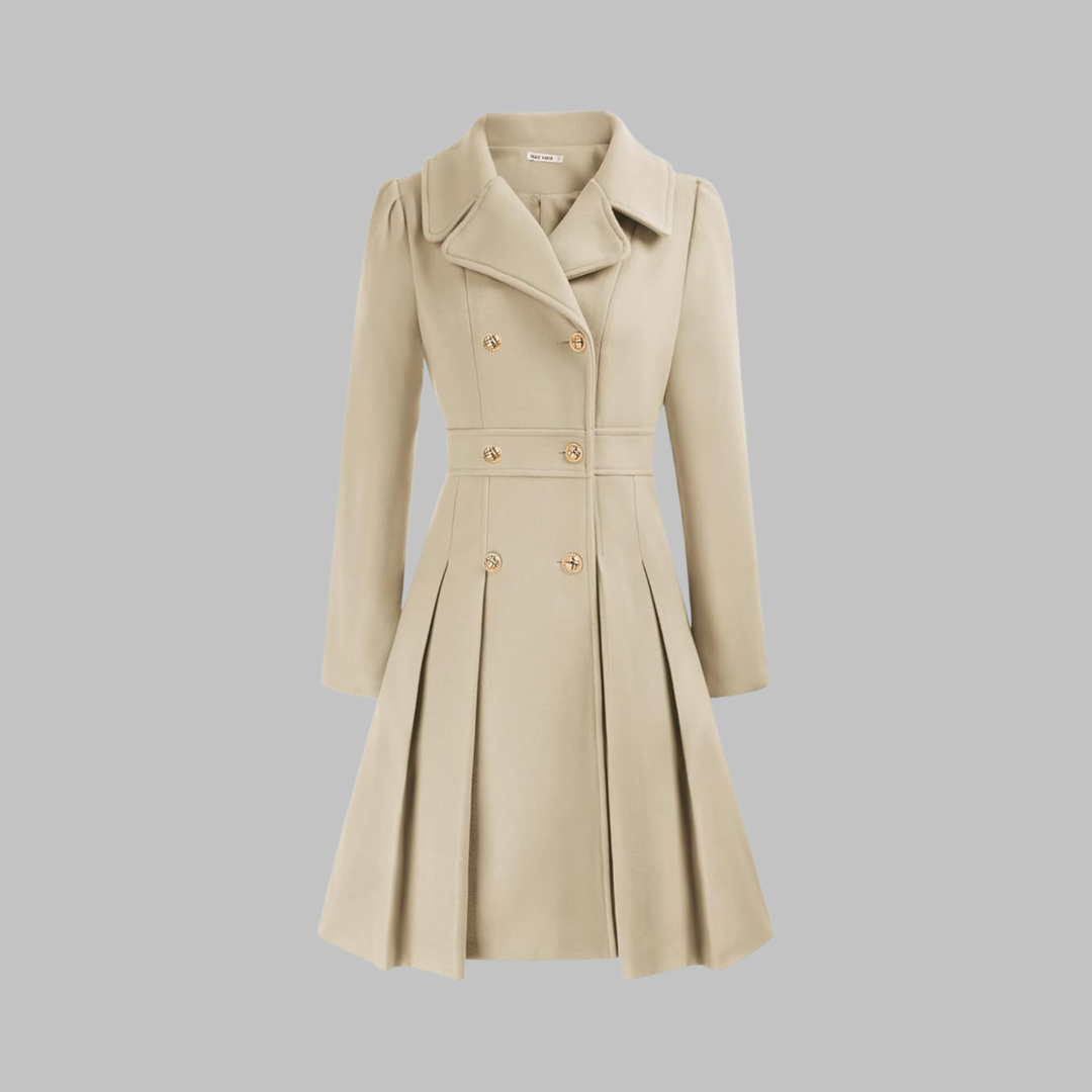Dami | Women's Classy Double Button Long Sleeve Coat
