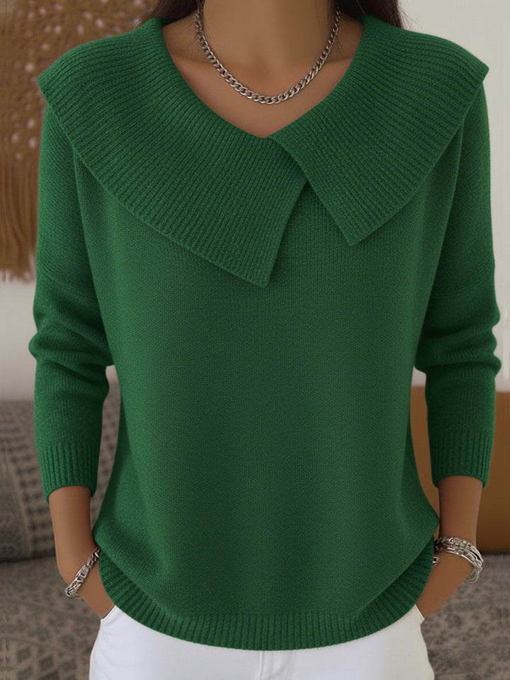 Sunnora Warm Sweater with Soft Collar