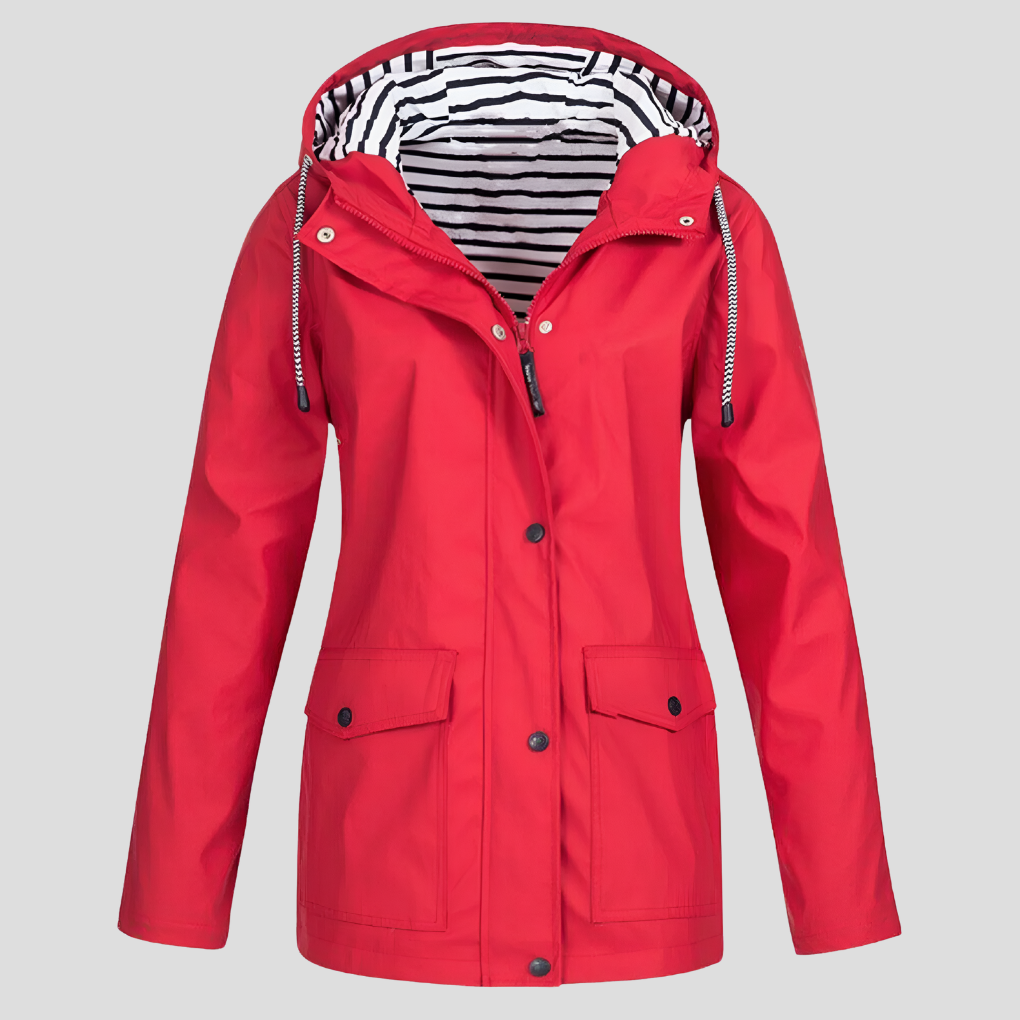 Maureen | Women's Waterproof Hooded Raincoat with Zip Closure